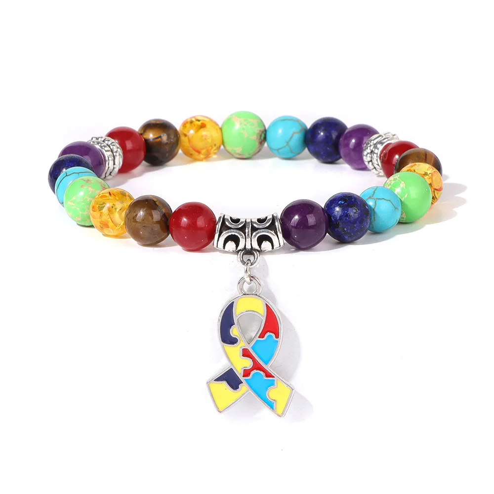 New Puzzle Bracelet Natural Stone 7 Chakra Bracelets For Women Men Autism Awareness Mental Health Protection Soul Jewelry New Puzzle Bracelet Natural Stone 7 Chakra Bracelets For Women Men Autism Awareness Mental Health Protection Soul Jewelry