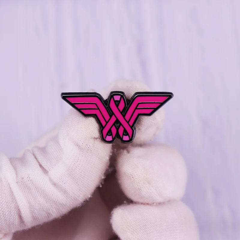 Pink Ribbon Breast Cancer Awareness Enamel Pin Brooch Guarding Mental Health Badge Pink Ribbon Breast Cancer Awareness Enamel Pin Brooch Guarding Mental Health Badge