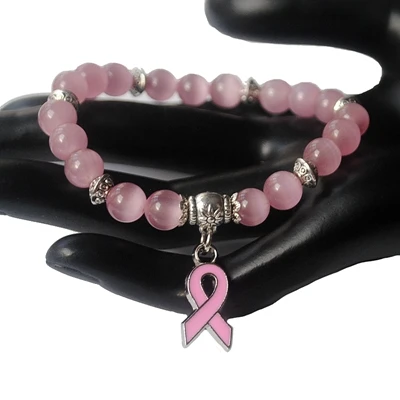 5 Color Breast Cancer Awareness Pink Ribbon Charm Bracelet 5 Color Cat Eye Opal 8mm Beads Bracelets & Bangles 5 Color Breast Cancer Awareness Pink Ribbon Charm Bracelet 5 Color Cat Eye Opal 8mm Beads Bracelets & Bangles