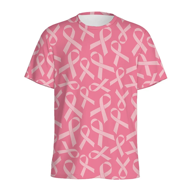 Breast Cancer Awareness 3D Printed T Shirt Women Fashion Pink Ribbon Pattern T-Shirt Loose Short Sleeves Round Neck Tee Shirts Breast Cancer Awareness 3D Printed T Shirt Women Fashion Pink Ribbon Pattern T-Shirt Loose Short Sleeves Round Neck Tee Shirts
